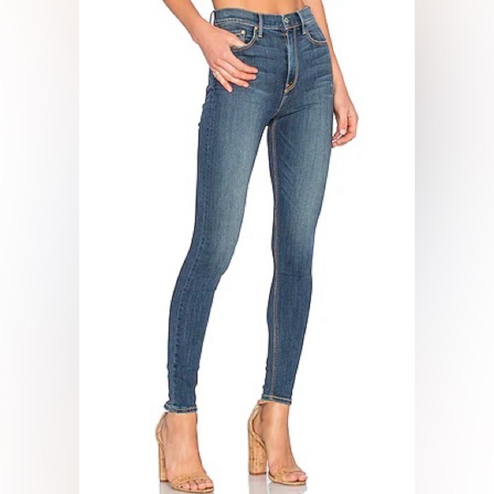 Grlfrnd Women's Kendall Jeans Size 31 Blue Denim High-Rise Stretch Skinny EUC
